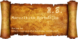 Marczikits Borbála névjegykártya